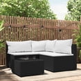thumbnail image 1 of vidaXL 4 Piece Garden Lounge Set with Cushions Black Poly Rattan, 1 of 5