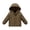 Coffee color, variant on Toddler Kids Boys Winter Coat Girls Down Jacket Hooded Fleece Outwear Padded Puffer Jacket With Pockets 2-12T