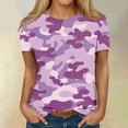 thumbnail image 2 of Qcmgmg Summer Tops for Women 2024 Crew Neck Camo Short Sleeve 2024 Shirts Casual T Shirts Tees Tunic Tops, 2 of 5