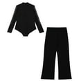 thumbnail image 4 of TiaoBug Boys Girls Latin Dance Outfits Gymnastics Rhinestones Long Sleeve Leotard with Leggings Black 6, 4 of 7