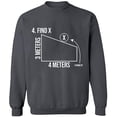 thumbnail image 2 of OXI Crewneck Sweatshirt - Find X Found It Math, Basic Casual Sweatshirts for Men's and Women Fleece Sweatshirt Long Sleeve - Charcoal 3X-Large, 2 of 2