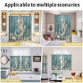 thumbnail image 6 of Coastal Seahorse Blue Green Kitchen Curtains 84 Inch Length, Summer Ocean Starfish Coral Grommet Top Bedroom Living Room Curtains, Light Filtering Cafe Curtain Drapes 2 Panels Set 84''x84'', 6 of 9