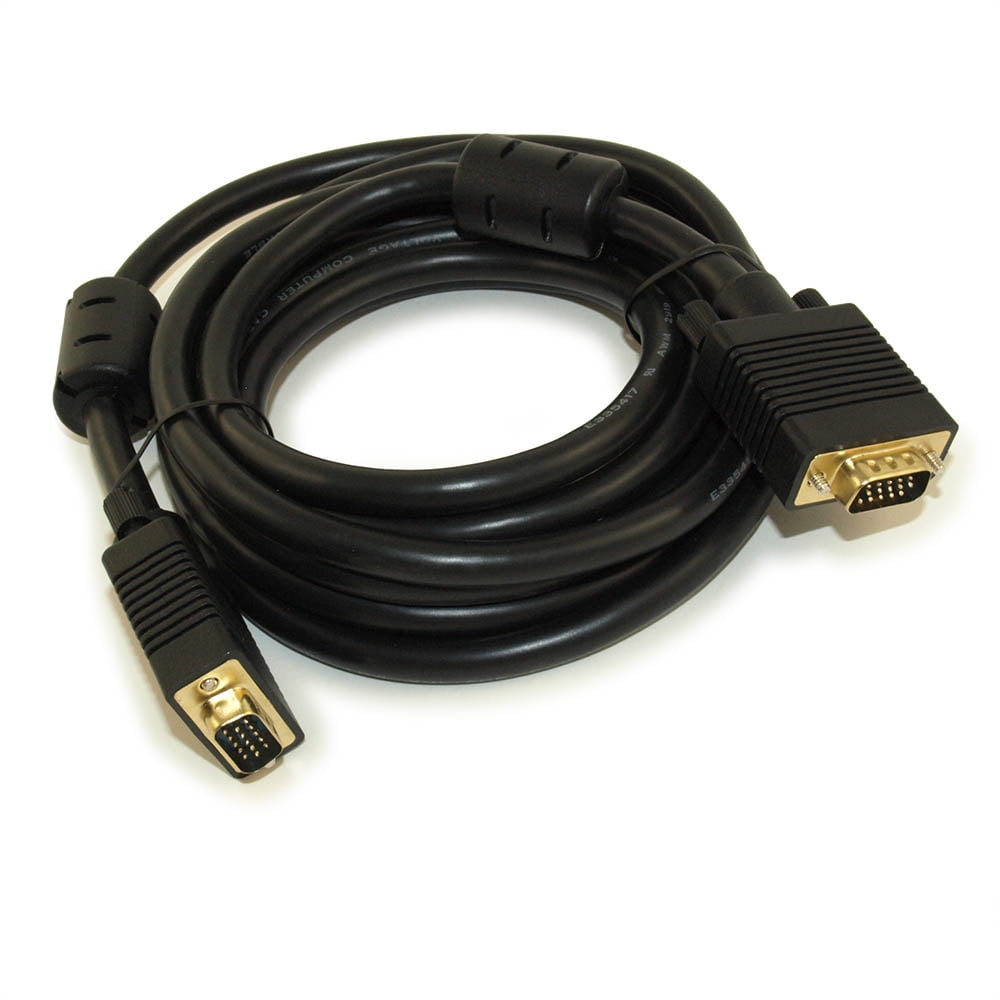 10 foot Molded VGA Male to Male Monitor Cable with Ferrites Ten Feet Long 
