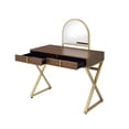 thumbnail image 7 of ACME Coleen Vanity Desk in Walnut & Gold Finish, 7 of 7