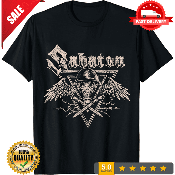 Rare SABATON Short Sleeve Men Cotton Black Gift T- Shirt All Size S to 2345XL, CROWD FAVORIT-TH69476