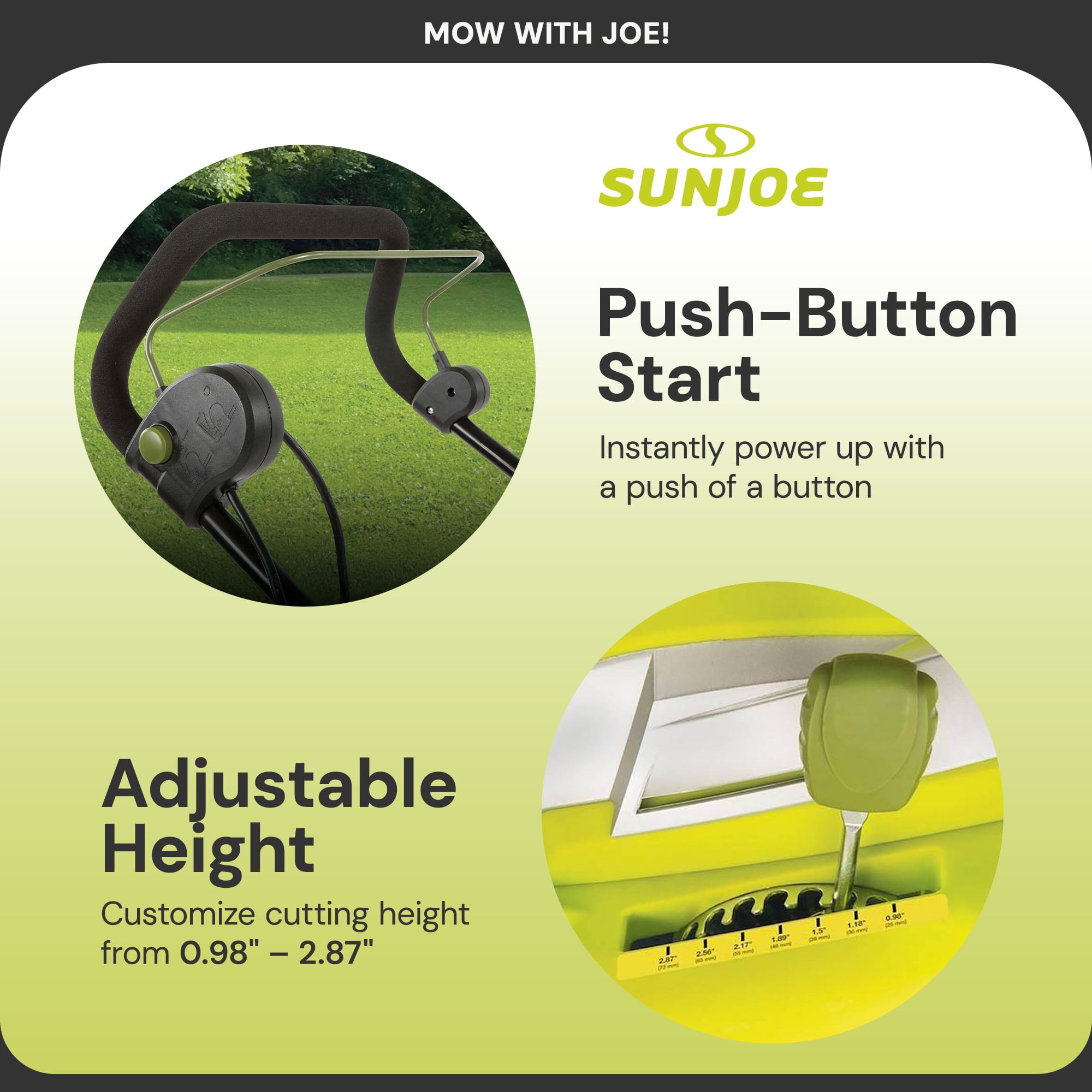 Sun Joe Push Lawn Mower and Mulcher, 17" Electric Walk Behind Grass Cutter, SUJ-MJ403E