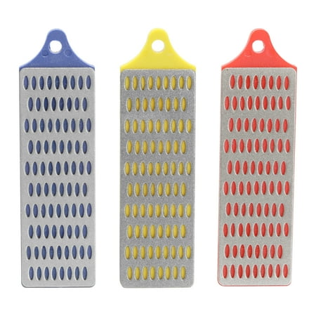- DMD 3 Pcs Household Mini Size Diamond Whetstone Set Hollow Out Design Grindstone Cut Sharpening Stone Easy Using Sharpener Blue-150# Yellow-300# Red-600#