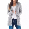 thumbnail image 4 of Suéter cárdigan de longitud media con capucha y ropa popular europea y americana para mujer, 4 of 5