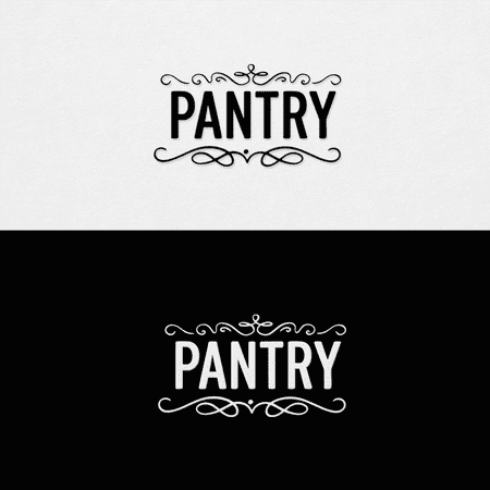 (2 Pcs 1 Black 1 White 5.8 x 3.2 ) - Vinyl Sticker Decal - Pantry Door Kitchen Inspired Design - No Background Waterproof - Ideal for Decorating Laptops Water Bottles Cars | K15411BW