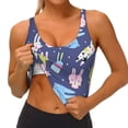 thumbnail image 3 of Fotbe Cartoon Rabbit Sujetador Deportivo Largo sin Aros para Mujer con Almohadillas y Soporte Medio, Transpirable y Absorbente, Camiseta Tipo Chaleco o Tank Top-Large, 3 of 8
