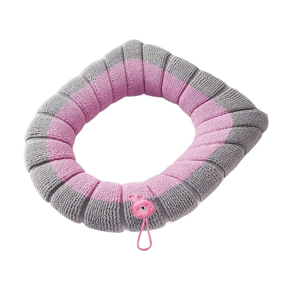 Ohufall Household Toilet Seat Thickened With Handle Winter Toilet Ring Washable Sets Wear Knitted Toilet Seat Soft Toilet Seat Cushion Cushion For Toilet Seat