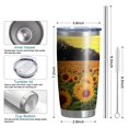 thumbnail image 6 of 20oz Tumbler with Lid and Straw Stainless Sunflowers Steel Vacuum Insulated Water Coffee Tumbler Cup, Double Wall Vacuum Insulated Travel Mug Reusable Tumblers for Ice Drinks, Hot Beverage, 6 of 7