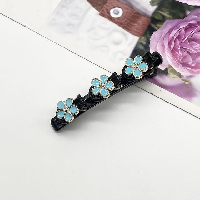 Xihbxyly Pinza de Resina para El Cabello, Horquilla con Forma de Flor, Diseño de Doble Clip, Herramienta para Ordenar El Cabello, Elegante Pasador para Sujetar La Cola de Caballo, Ideal para Bodas, F