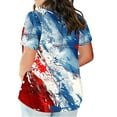 thumbnail image 3 of SELONE Plus Size Patriotic Clothing Independence Day Summer Tops Summer Shirts Round Neck Short Sleeve Tops Regular Blouse Womens American Flag Apparel Plus Size Patriotic Clothing Black S, 3 of 5