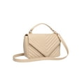 thumbnail image 5 of Daisy Rose Women's Quilted Top Handle Shoulder Cross body bag for Women - PU Vegan Leather - Beige, 5 of 7
