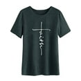 thumbnail image 4 of T-Shirt Col Rond Imprimé Croix Foi pour Femmes, 4 of 5