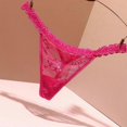 thumbnail image 4 of Women G-String Thongs T-back Floral Lace Bikini Panties Low Waist Thongs Breathable Cheeky Underwear Panties Lingerie Purple, 4 of 5