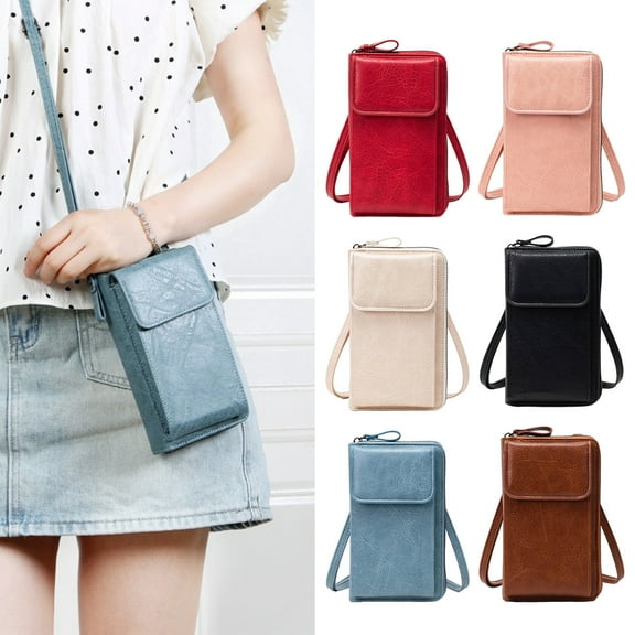tasrioml Women's Mobile Phone Bag Crossbody Wallet with Long Strap Small Shoulder Bag with Multiple Compartments for Daily Outings Travel Streets