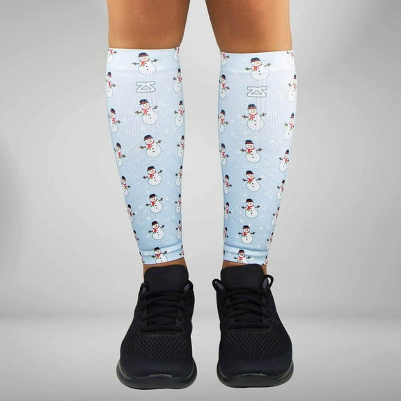 Snowmen Compression Leg Sleeves L/XL / Sky Blue