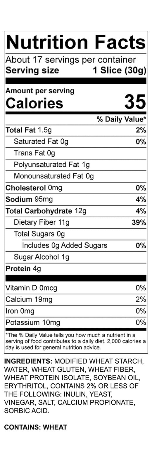 Winter Wolf Keto White Bread, Inked Keto, Paleo Foundation Keto certified, 18oz, 1 loaf