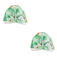 thumbnail image 2 of Matsuzay Gorros de ducha para el cabello Estampado de flores Banda elástica impermeable Gorro con dobladillo Gorro ajustable Gorro rizado Suministros de Piña 2piezas Matsuzay CBP387395, 2 of 6