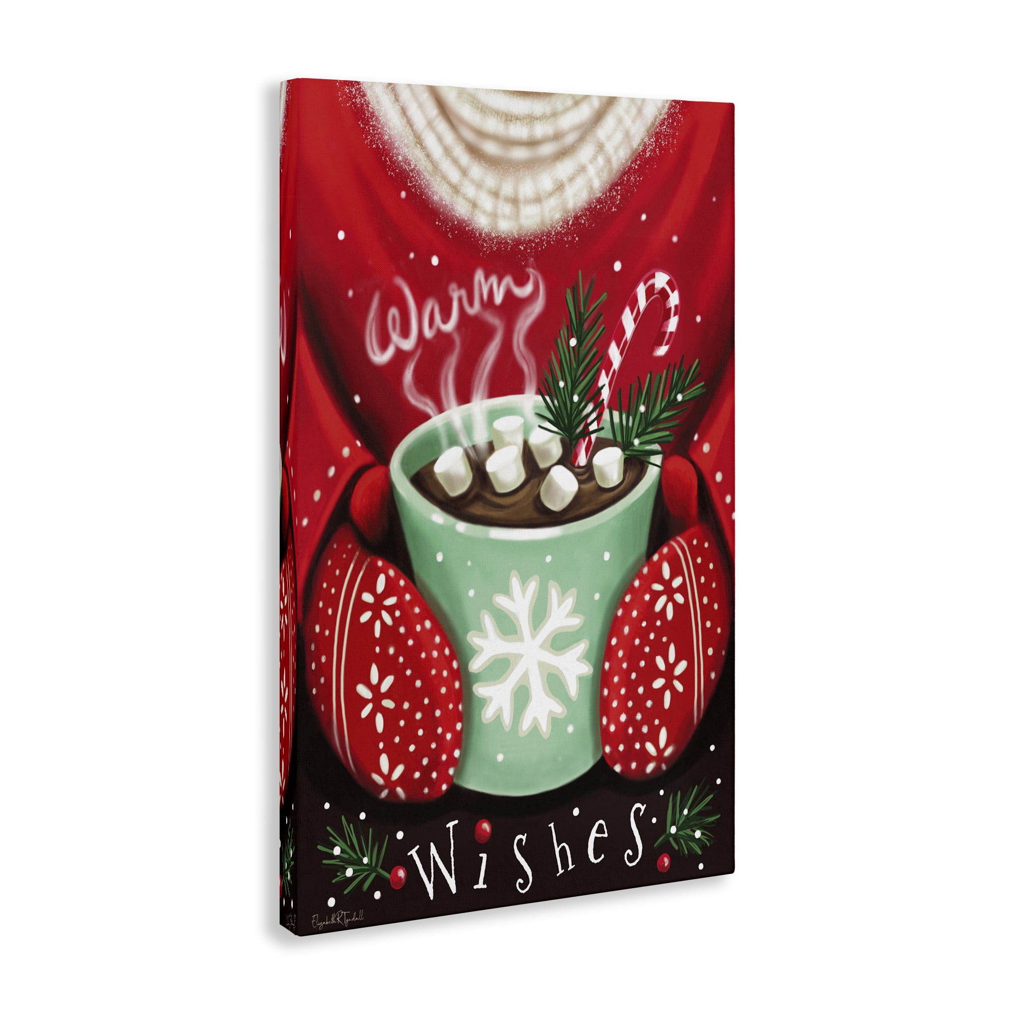 Stupell Industries Warm Wishes Hot Cocoa Holiday Painting Gallery Wrapped Canvas Art Print Wall Art, 30 x 45
