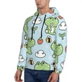 thumbnail image 3 of Bingfone Cute Floral Frog Men'S Drawstring Hoodie Long Sleeve Pocket Sweatshirts-Xx-Large, 3 of 9