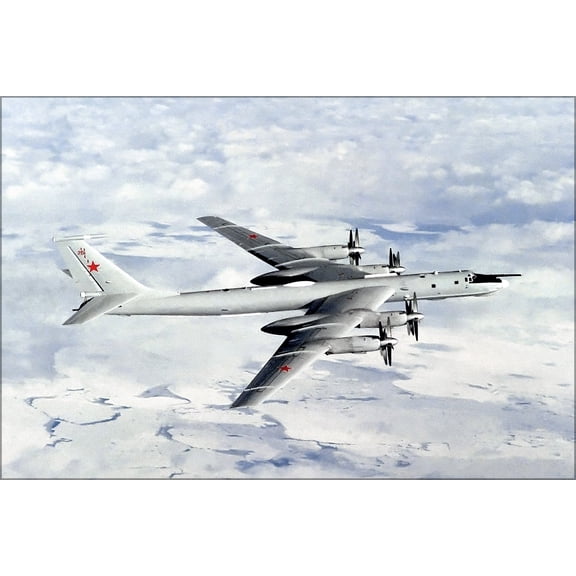 24"x36" Gallery Poster, tupolev Tu-142MR Oryol (by NATO reporting name - Bear J)