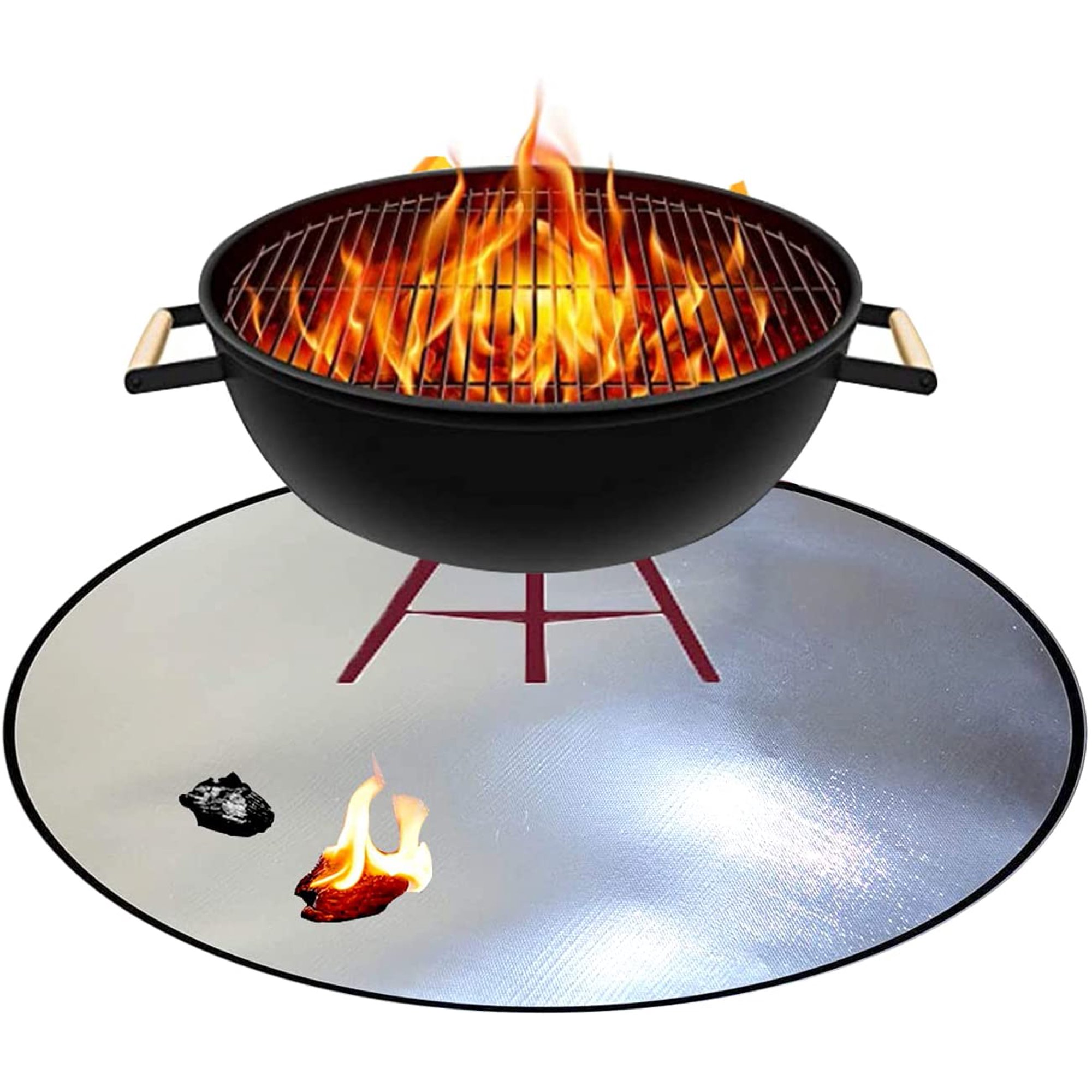 Compuye 24/32/ 36 Inch Fire Pit Mat, Fire Pit High Temp Mat, Deck