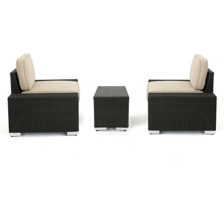 Marbella Outdoor 3 Piece Dark Brown Wicker Club Chair And Table Set With Sunbrella Cushions Sand Marbella Outdoor 3 Piece Dark Brown Wicker Club Chair And Table Set With Sunbrella Cushions Sand