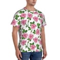 thumbnail image 2 of Vsdgher Rose Flowers Print Men's Dry Fit Mesh Athletic Shirts Moisture Wicking Tennis T-Shirt Tops, 2 of 9