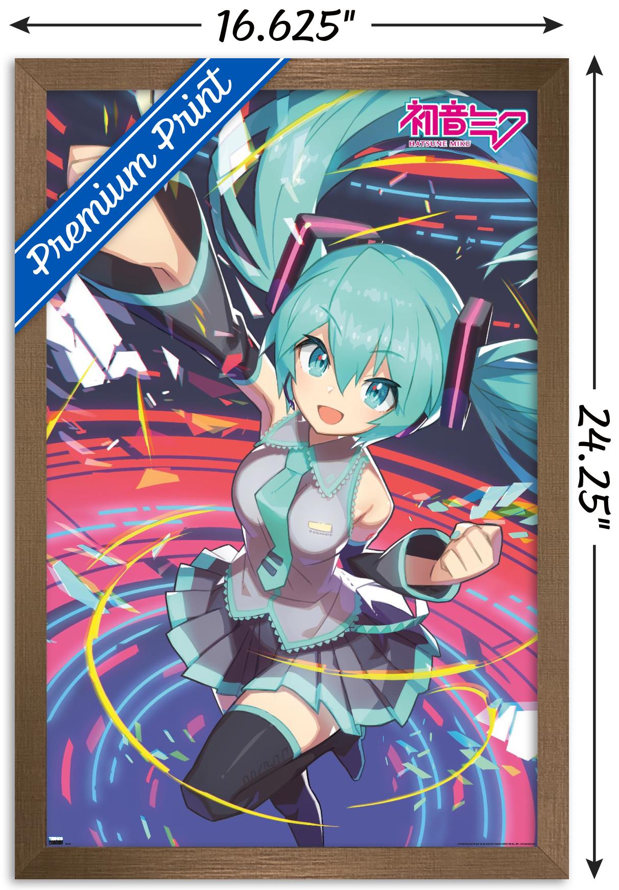 Hatsune Miku - Fist Wall Poster, 14.725" x 22.375", Framed