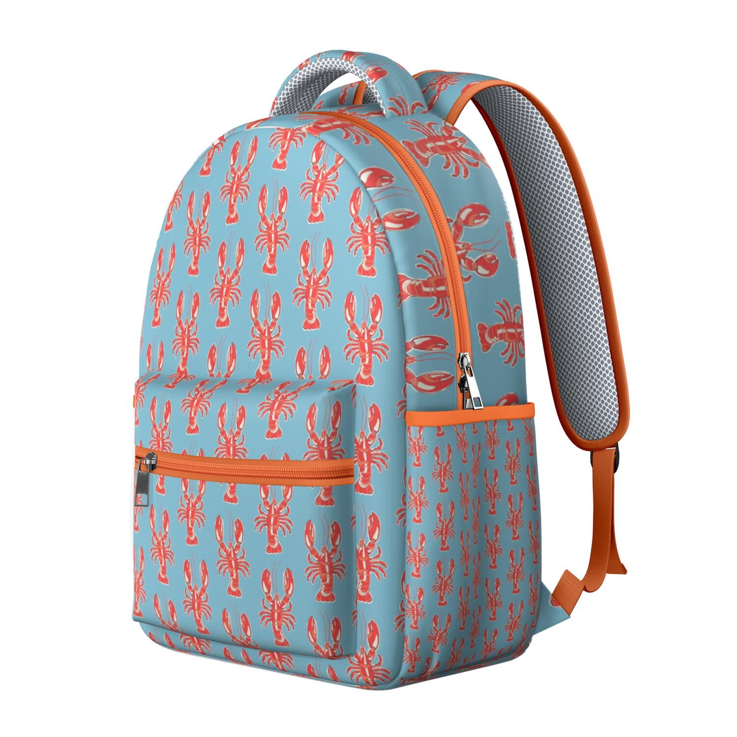 Waterproof Lobster Design School Backpack - Ergonomic Student Backpack with Spinal Support, Breathable Straps & Durable Nautical Bookbag for Teens & College Students