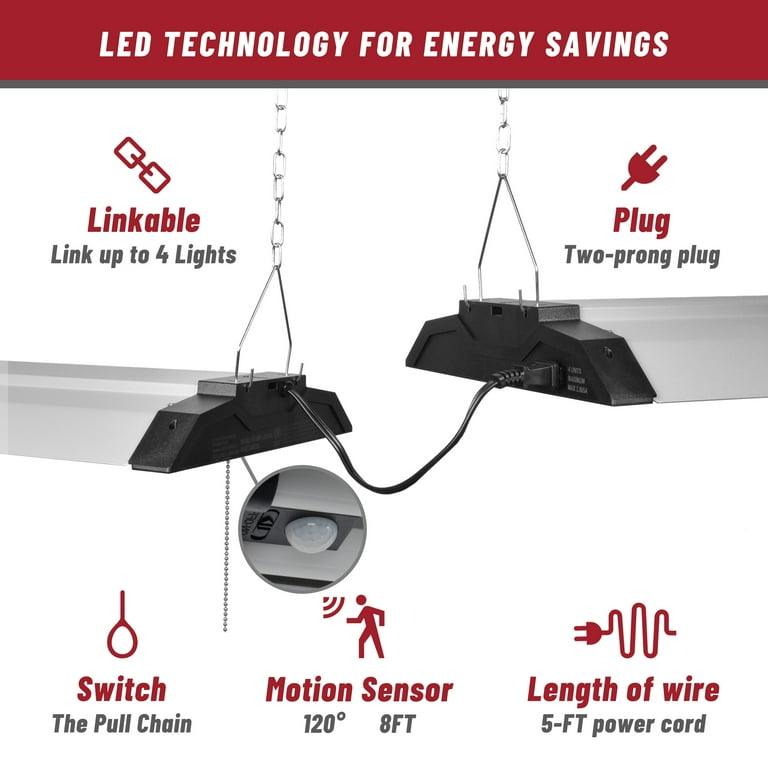 2 pack) Hyper Tough 4-ft 10000 Lumen Plug-in 4-Tube Integrated LED