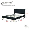 thumbnail image 4 of AUFANK Queen Size Modern Linen Platform Bed with Storage, Black, 4 of 7