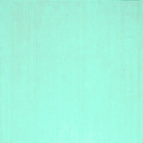 Ahgly Company Machine Washable Indoor Square Abstract Turquoise Blue Contemporary Area Rugs, 5' Square