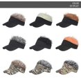 thumbnail image 4 of Wig Baseball Cap Funny Wig SunVisor Hat Short Fake Hair Cap for Men Adults Bald People, 4 of 5