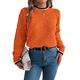 thumbnail image 3 of Suéteres para Mujer con Ribete de Rayas y Hombros Caídos Color Naranja S, 3 of 10