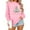 Pink, variant on Women's Round Neck Merry Christmas Printed Long Sleeved Top Sweatshirts
