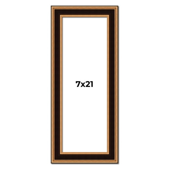 7x21 Frame Gold Brown Plein Air Vintage Solid Wood Picture Frame | 1.75 Inches Moulding Width |