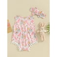 thumbnail image 4 of Gupgi 0-24M Baby Girls Rompers Flower Rabbit Bobbles Tassel Bodysuits Summer Easter Clothes Jumpsuits, 4 of 9