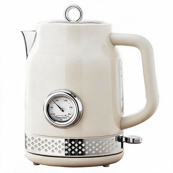 Retro Electric Kettle 1.7L 1500W 304 Stainless Steel Off-White