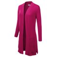 thumbnail image 2 of Doublju Women's Lightweight Long Sleeve Open Front Long Cardigan Sweaters, 2 of 5