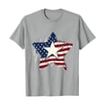thumbnail image 4 of Short Sleeve T Shirts Women Crew Neck Stars and Stripes 250th Anniversary USA Print Summer Casual Soft Tee Grey S, 4 of 4