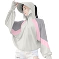 thumbnail image 3 of TaTaai Womens UPF 50+ Sun Protection Hooded Jacket Long Sleeve Lightweight Windbreaker Quick Dry Breathable Outdoor Running Hiking Summer Wear Gift, 3 of 5