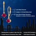 thumbnail image 2 of Gem Stone King 14K Yellow Gold Red Created Ruby Earrings for Women | 1.20 Cttw | Gemstone July Birthstone | Round 5MM, 2 of 6