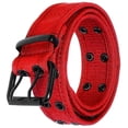 thumbnail image 2 of Gelante Canvas Double Grommet Hole Belt - Red, M, 2 of 3