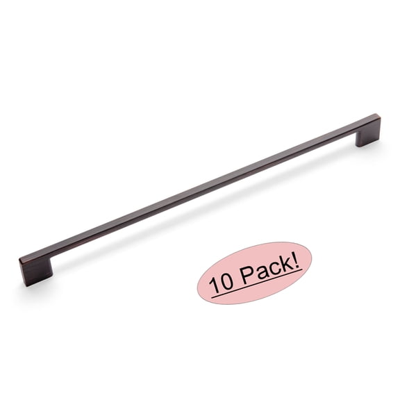 10 Pack - Cosmas 11244-320ORB Oil Rubbed Bronze Modern Cabinet Hardware Handle Pull - 12-5/8" Inch (320mm) Hole Centers