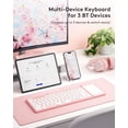 thumbnail image 2 of Teclado Bluetooth plegable Samsers Touchpad de tamaño completo rosa, 2 of 9