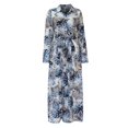 thumbnail image 4 of Qiopertar Robe Chemise à Manches Longues en Dentelle Boutonnée Mode Décontractée Imprimée pour Femmes en Solde à Moins de 5$ en Solde, 4 of 5